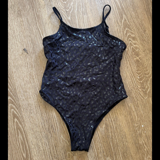 Grippy Bodysuit - Black Leopard