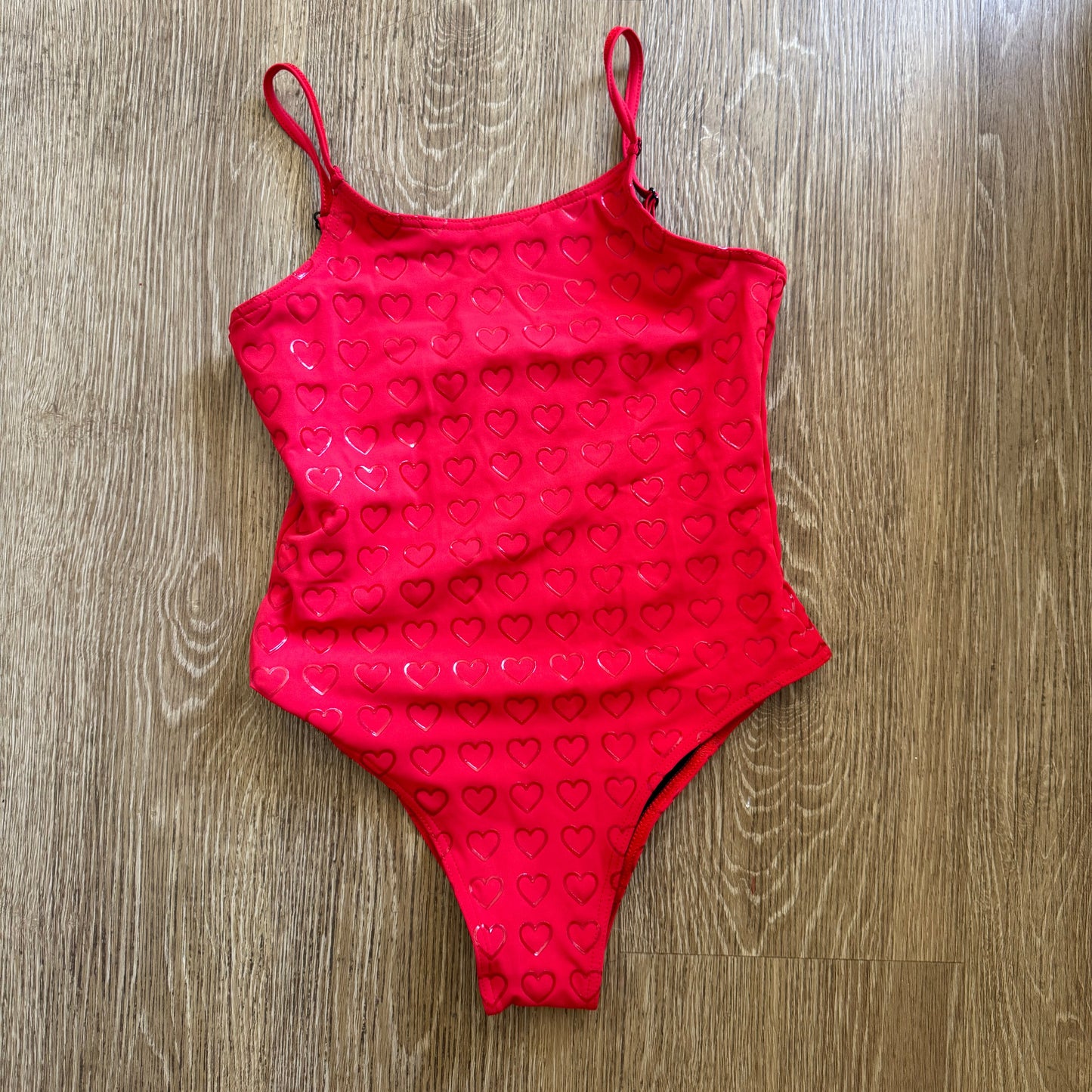 Grippy Bodysuit - Red Hearts